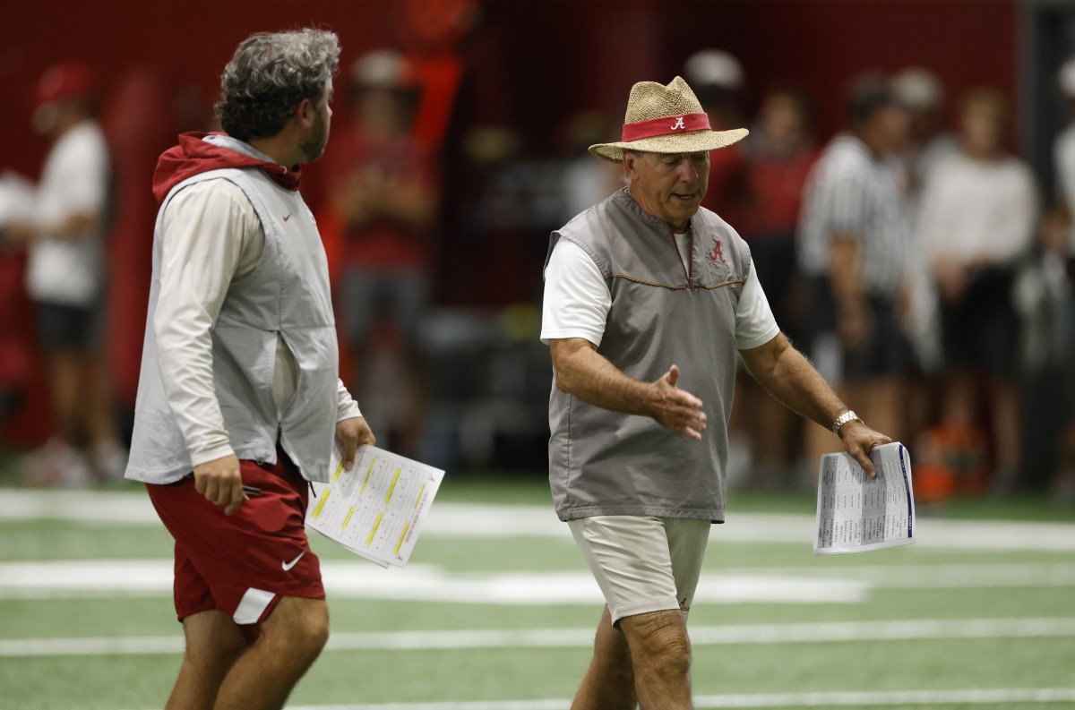 Nick Saban and Pete Golding